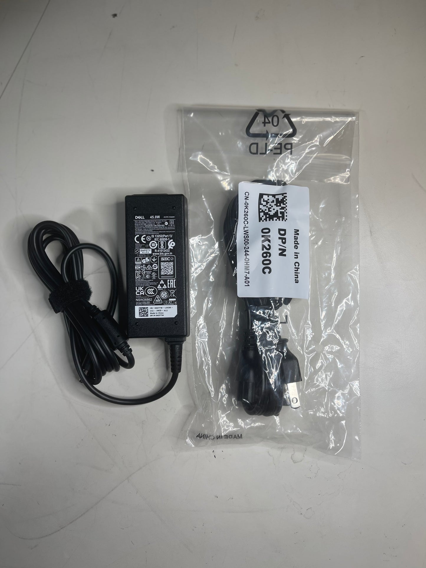 Dell 4.5 mm barrel 45 W AC Adapter with 2 meter Power Cord - United States